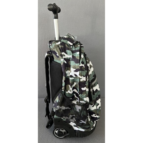 Travelers Club 18-inch Rolling Backpack Camouflage Telescopic handle wheels - Picture 3 of 16